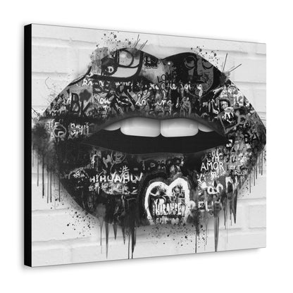 Black and White Graffiti Lips